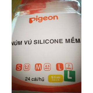 Núm Vú Silicone Siêu Mềm Pigeon (Đủ Size)