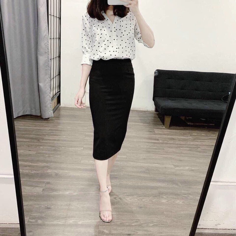 Chân váy bút chi dáng dài xẻ sau,chất umi cao cấp co giãn 4c cực thoải mái cho nàng | BigBuy360 - bigbuy360.vn