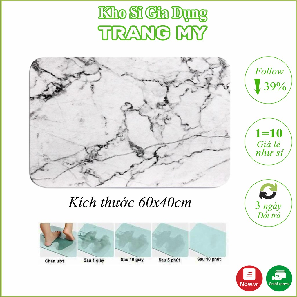 Thảm cứng Diatomite -Siêu Thấm Nước - THẢM ĐÁ SIÊU THẤM NHẬT BẢN (Giao hình ngẫu nhiên)