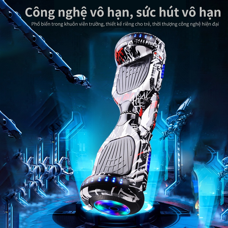 Xe cân bằng thông minh 2 bánh lớn 7 inch Kết nối Bluetooth ，LED đa sắc màu，mang theo tiện lợi hơn