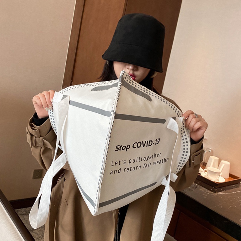 Túi đeo vai IELGY cỡ lớn hình khẩu trang phong cách phương tây dành cho nữ