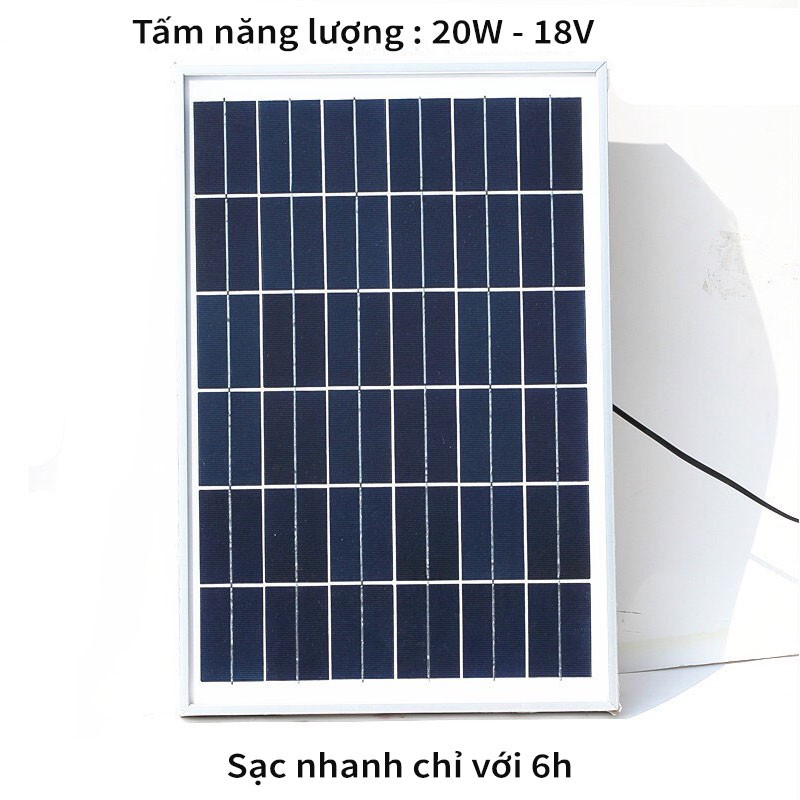 Quạt tích điện quạt sạc năng lượng mặt trời Solar Fan có pin chống chai 18000 mAh [ có bảo hành chính hãng 1 đổi 1]