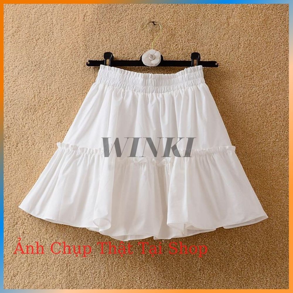 Chân váy chữ A, Chân váy xòe ngắn 2 tầng vải voan nhún bèo phong cách ulzzang 2 lớp | BigBuy360 - bigbuy360.vn