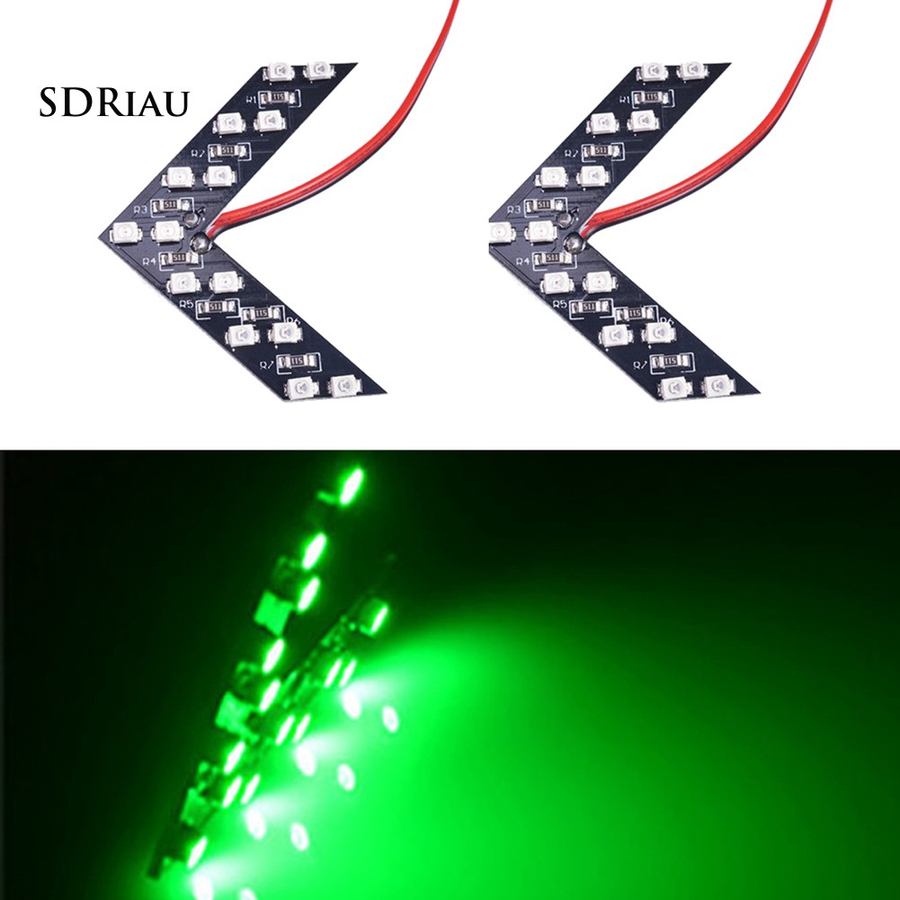 2 Đèn Led 14 Smd Hình Mũi Tên Gắn Kính Chiếu Hậu Xe Hơi