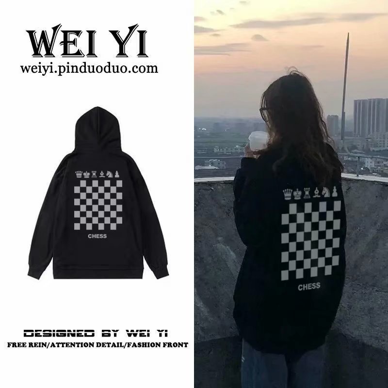 Áo Sweater Nam Nu Cổ Tròn Form Rộng, Áo sweater nỉ unisex Bàn cờ Mỹ retro hàng châu Âu in áo len