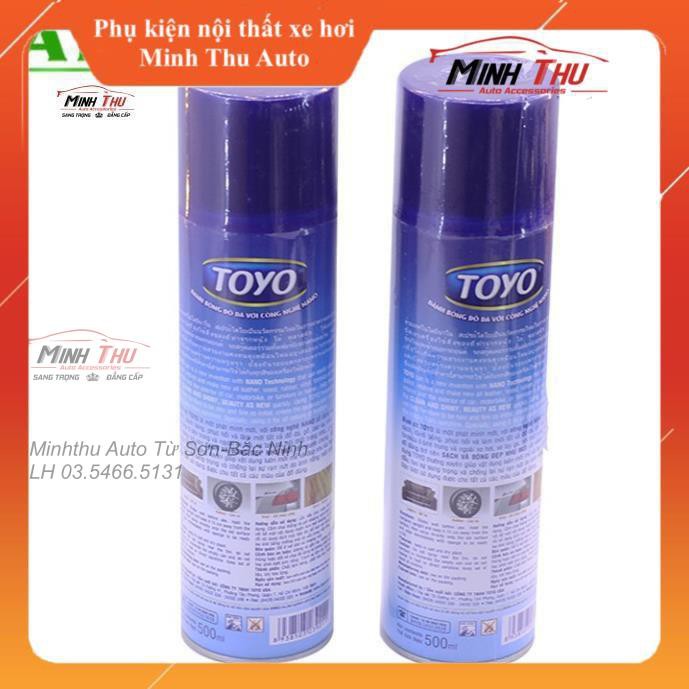 Combo 2 Bình Xịt Đánh Bóng Đồ Da Nhựa Gỗ Và Nội Thất Xe Ô Tô Toyo 500ml