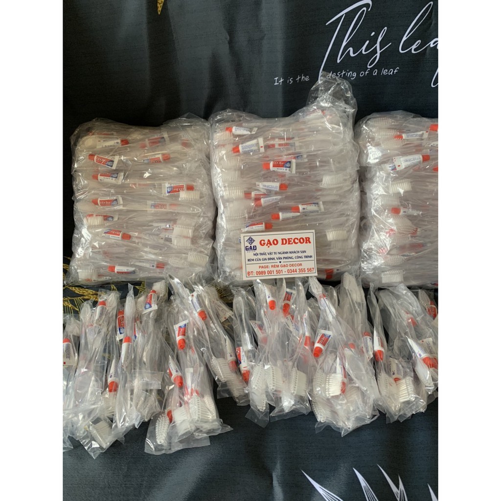 Bàn chải kèm kem đánh răng cho nhà nghỉ khách sạn , túi 100 cái