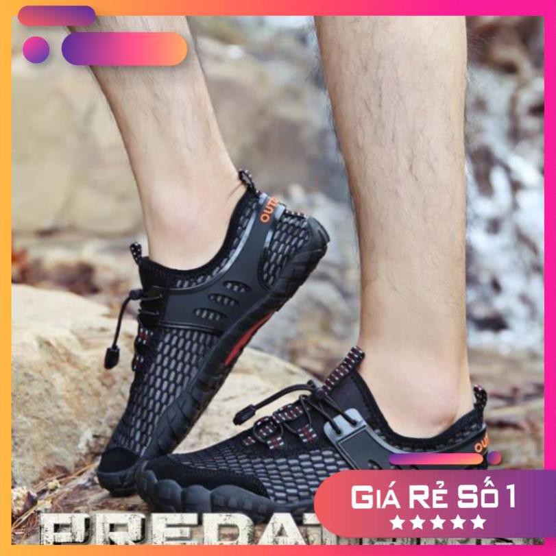 GIÀY ĐI PHƯỢT 🔥 MÀU ĐEN_TREKKING 🔥 LEO NÚI_LỘI SUỐI_TẬP GYM_YOGA 🔥 ĐẾ CAO SU_VẢI LƯỚI MESH Sale 11 < :