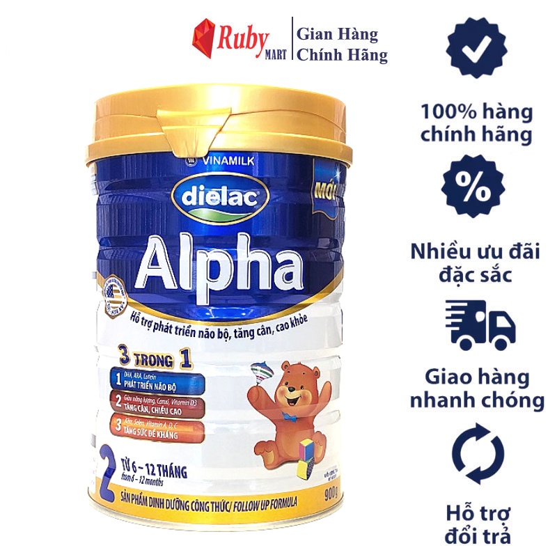 Sữa bột Dielac Alpha Step 1,2,3,4 Lon 900g Và 1.5kg