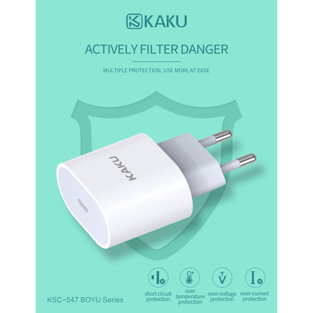 Bộ sạc nhanh PD 20W ⭐ FREE SHIP ⭐ chính hãng KAKU Mã KSC - 547