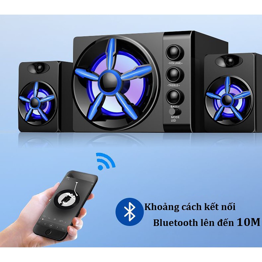 Loa Máy Tính, Loa Vi Tính, Loa Tivi SADA D-215, Hỗ Trợ Bluetooth 5.0, Đèn Led Đổi Màu Cao Cấp + Tặng Tai Nghe Bluetooth