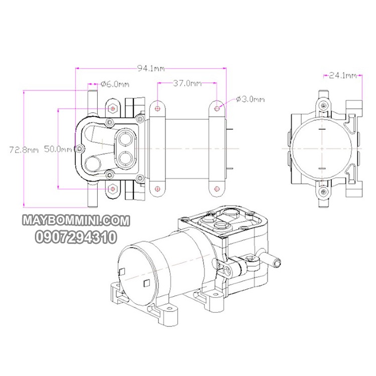 Máy bơm áp lực mini 24V 15W 2L Smartpumps DP-545