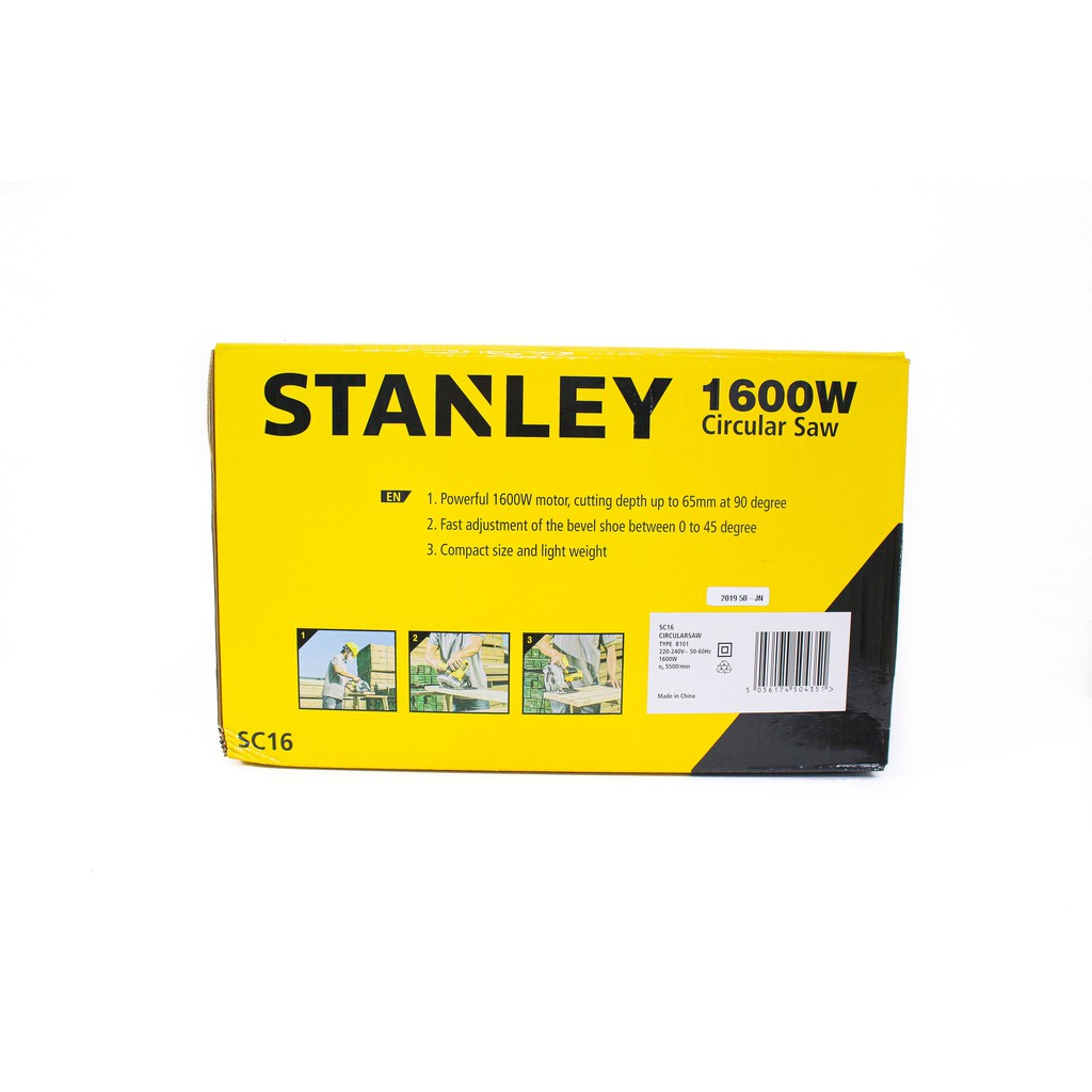 Máy cưa cầm tay 1600W - 190 mm Stanley SC16-B1