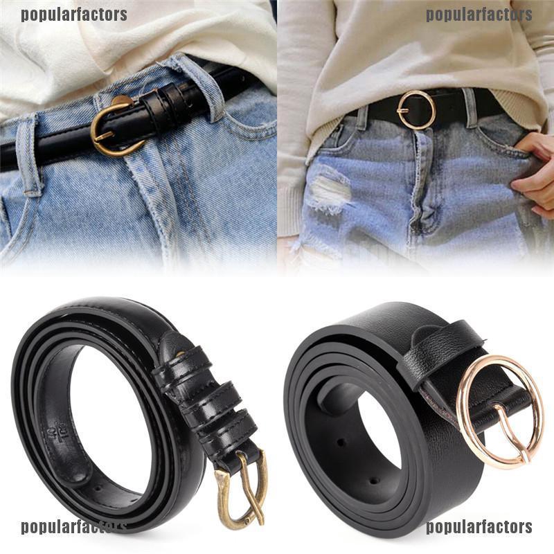 Thắt Lưng Da PU Khóa Kim Loại Cỡ Lớn Phong Cách Cổ Điển