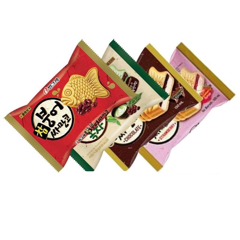 (Giao HCM) Kem Bánh Cá Samanco Hàn Quốc vị dâu, sô cô la, đậu đỏ, trà xanh