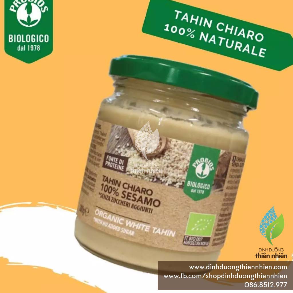 Bơ Mè Tahini Hữu Cơ Bóc Vỏ ProBios Organic Tahini Sesame Cream, 200g