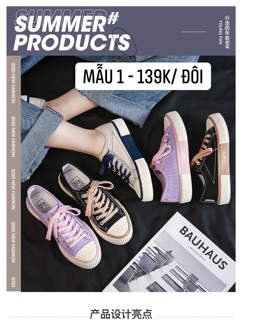 Giày vải cổ thấp