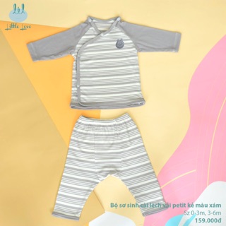 Bộ litte love sơ sinh ghi cúc chéo