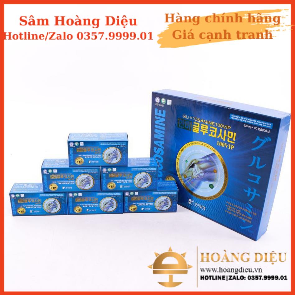 Sâm Hoàng Diệu - Bổ Khớp Hàn Quốc Glucosamine 100VIP, Hộp 180 viên