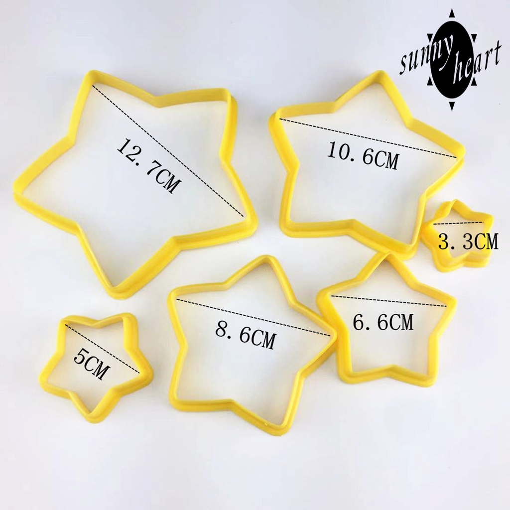 1 Bộ Khuôn Nhựa Cắt Bánh Quy Hình Hoa/Ngôi Sao/Trái Tim DIY Cho Bé