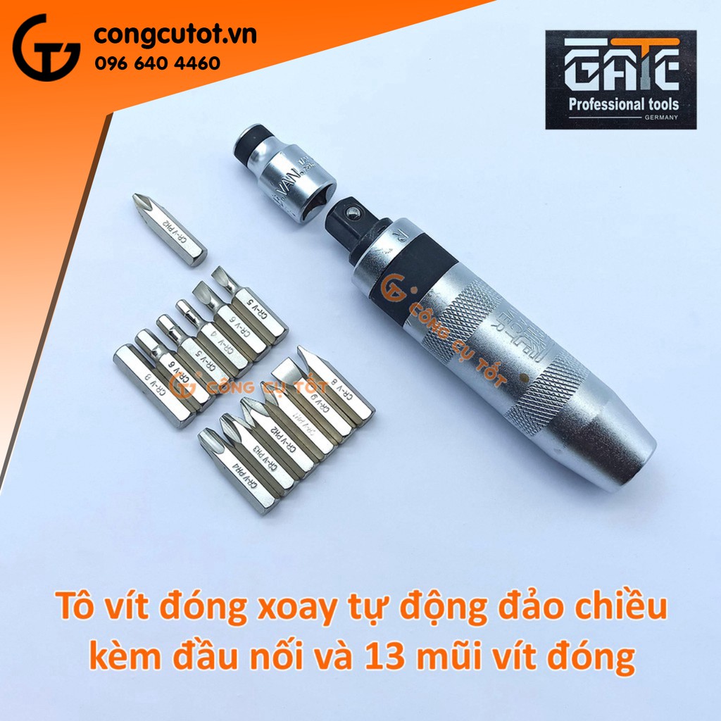 Bộ tô vít đóng xoay tự động đảo chiều 15 chi tiết GT210113