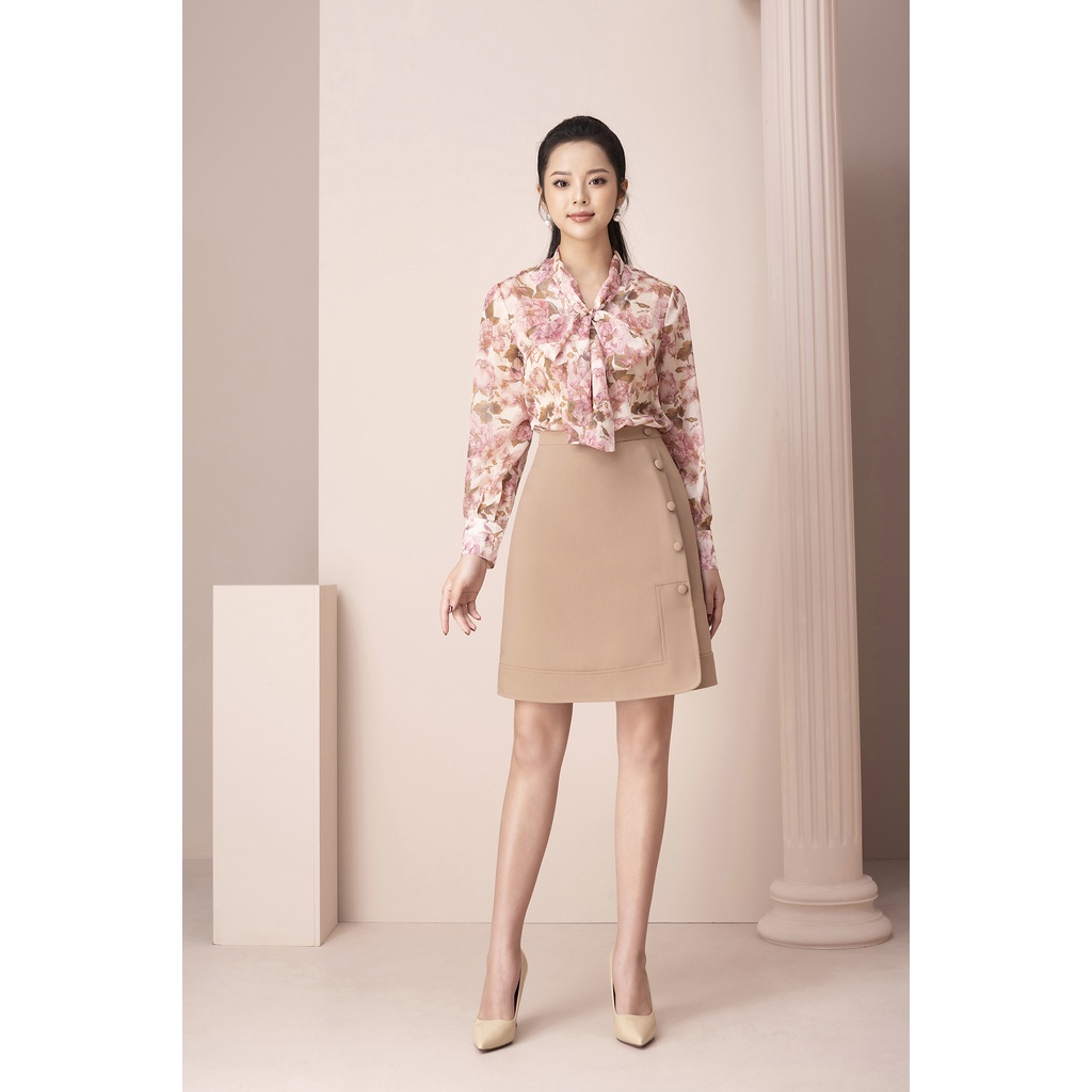 Áo Sơ Mi Kiểu Nữ LUPERI Dáng Suông Dài Tay, Vải Voan Hàn Cao Cấp Mềm Mịn Không Co Nhăn, Họa Tiết Hoa Thanh Lịch LFSM1203