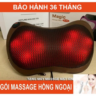 Gối mát xa hồng ngoại 8 bi tự động đảo chiều cao cấp