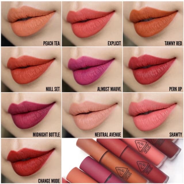 Son 3CE Soft Lip Lacquer dưỡng môi bám màu lâu trôi