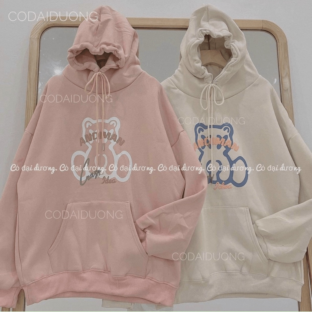 Áo Hoodie Nỉ Lót Bông form rộng Gấu ANDIMAN cực xinh Loại 1 TP3921