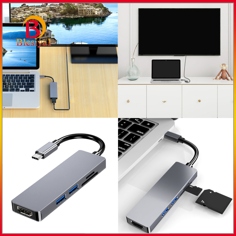 (Hàng Mới Về) Usb Đa Năng 4k Usb-C Type C Sang Hdmi 2x Usb 3.0 Tf Sd Hub Cho Laptop