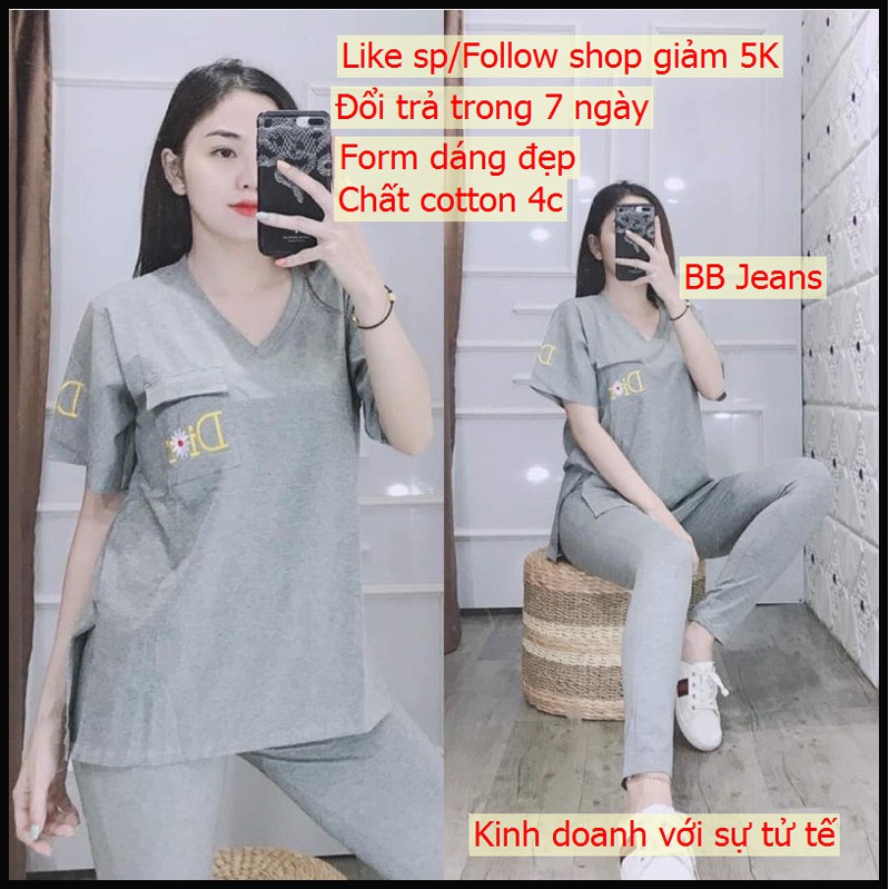 [40-85kg] Đồ bộ nữ cotton thái set bộ đồ đi chơi lẫn mặc nhà chất cotton thun thái 4 chiều cực đẹp Panda store