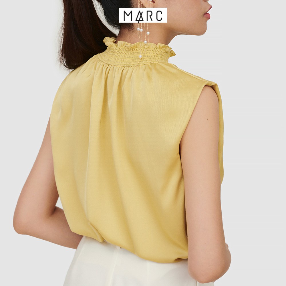 Áo kiểu nữ nhấn cổ smocking tay con - MARC FASHION