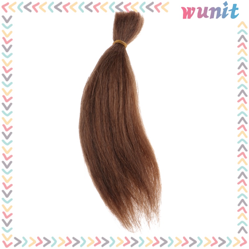 23cm DIY Wig Straight Hair For Newborn Baby Doll Accs DIY Making Dark Brown