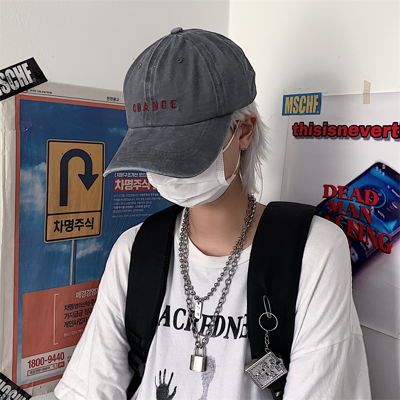 Mũ Lưỡi Trai Màu Trơn Thêu Chữ Phong Cách Hip Hop