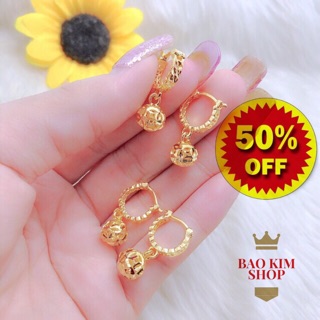Bông tai kim tiền dát vàng giá 250k giảm còn 129k