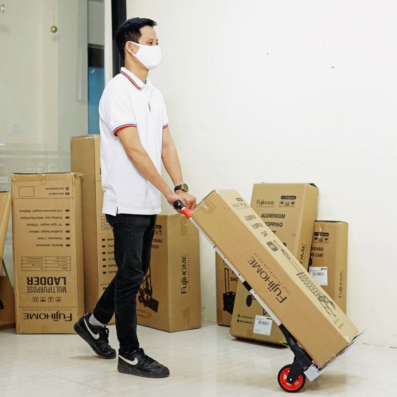 Xe đẩy hàng gấp gọn 2 bánh chở hàng 80kg Nhật Bản FUJIHOME