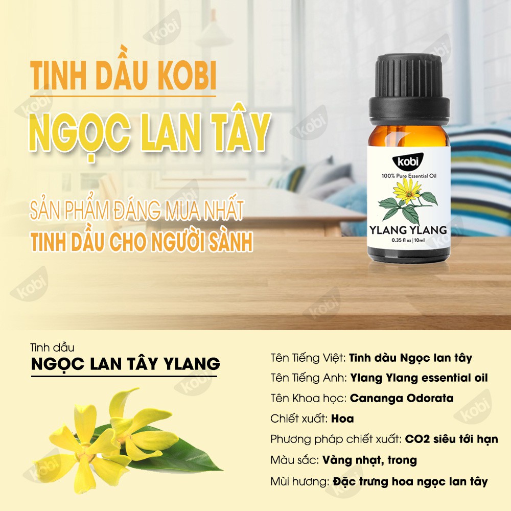 Tinh dầu Ngọc Lan Tây Kobi Ylang Ylang essential oil giúp thơm phòng, tinh thần hứng khởi - 50ml