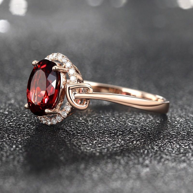 Dove Blood Ruby Mặt dây chuyền vòng cổ Nữ vàng hồng Đáy bạc Garnet Kim cương Tourmaline Nhẫn sang trọngQQ