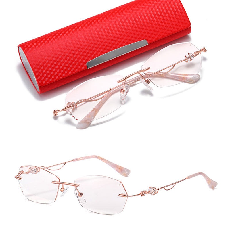 Kính Đọc Sách Không Gọng Chống Ánh Sáng Xanh Hai Công Dụng Cho Nữ