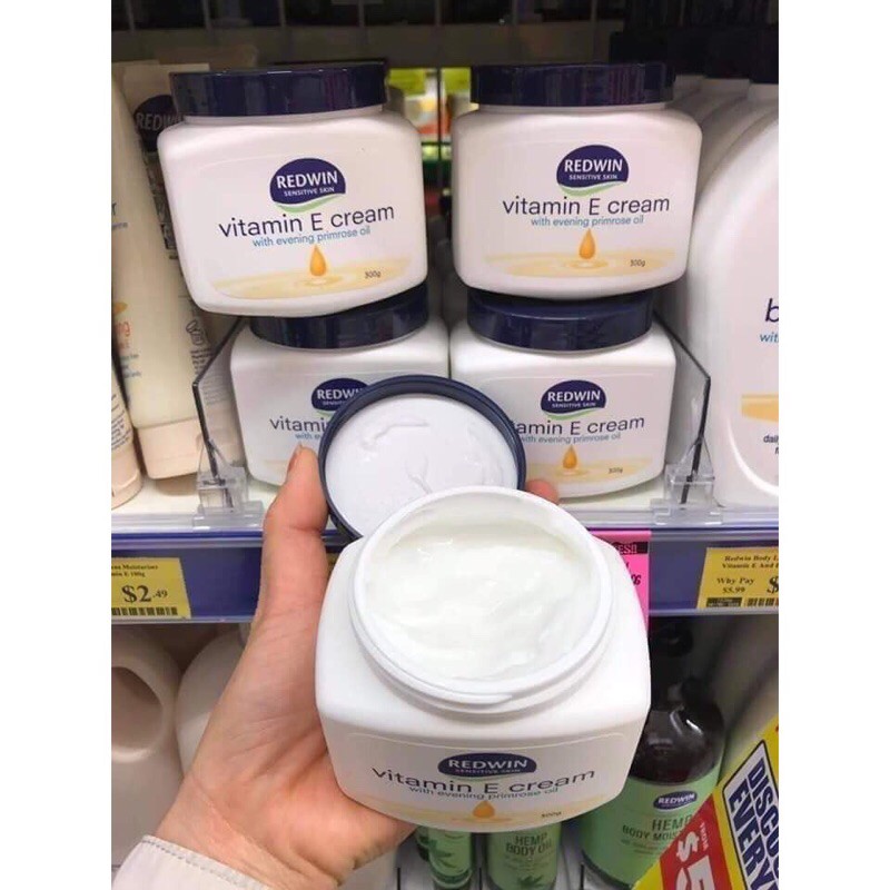 🔆 Redwin Vitamin E Cream Úc 300g, dành Cho Da Khô, Nứt Nẻ, Bong Tróc