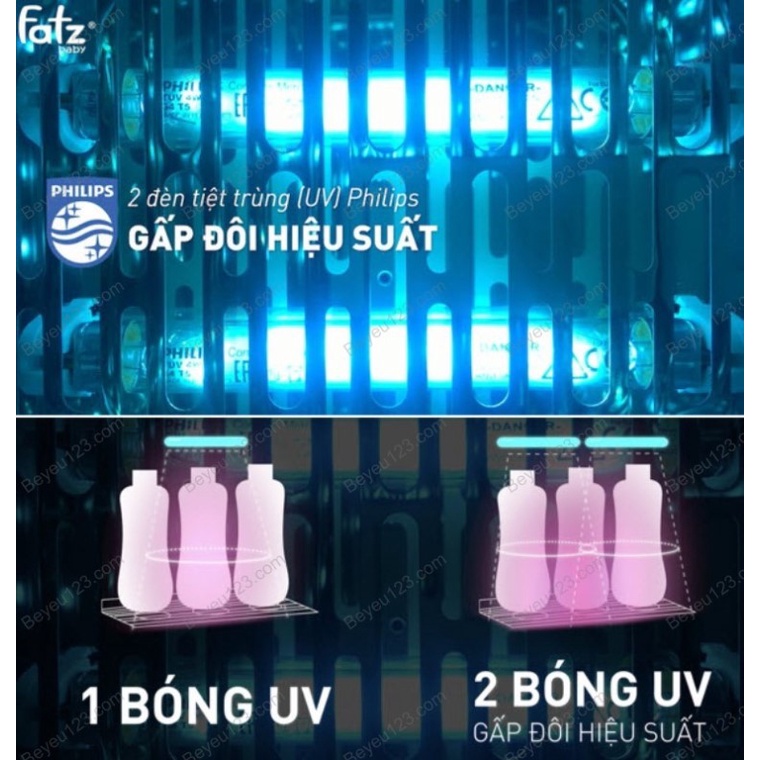 Máy tiệt trùng sấy khô UV Fatz Thunder 3 - FatzBaby FB4713TN - Thể tích 9L chứa 8 bình cổ rộng