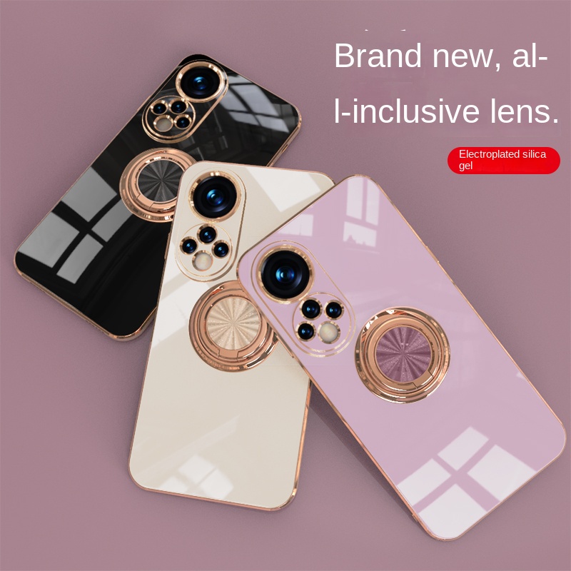 Ốp Điện Thoại Mạ Điện 6D Có Vòng Đỡ Chống Rơi Cho Huawei Nova 9 pro Honor 50 pro 50 SE