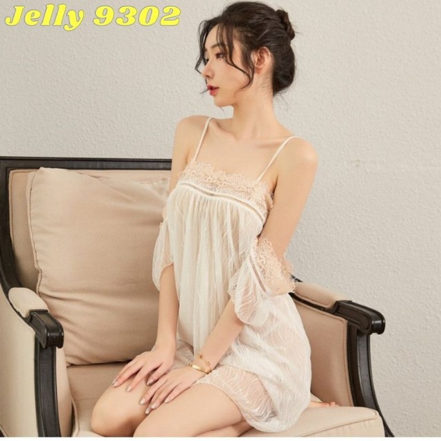 [QUÀ TẶNG] Váy Ngủ Nữ Xuyên Thấu Phối Ren Cao Cấp Kiểu Dáng Sexy Gợi Cảm - Đầm Ngủ Mỏng Trong Sốt Quyến Rũ - Jelly 9302