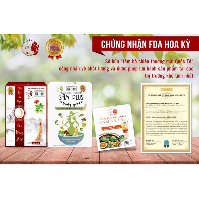 siêu hót sâm plus s’body green hỗ trợ giảm béo 30 viên(tặng kèm 1 hộp hỗ trợ giảm béo trà hồng đào cảm sả tắc)