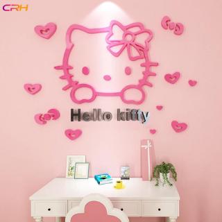 Giấy dán tường hình mèo Hello Kitty