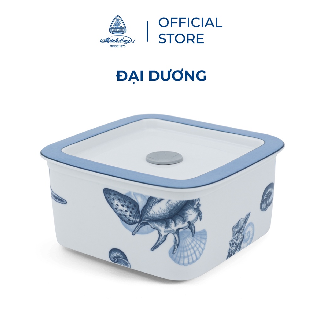 Hộp Cơm, Đựng Thực Phẩm Giữ Nhiệt Sứ Dưỡng Sinh Minh Long - 15 cm - Đại Dương