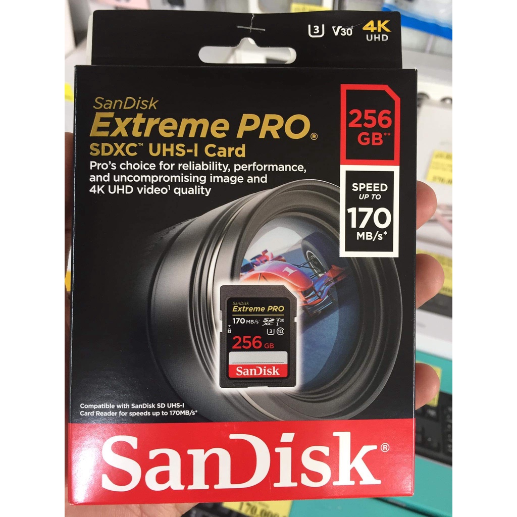 [ 32GB/ 64GB/ 128GB/ 256GB] Thẻ nhớ SD tốc độ 170MB/s Sandisk Extreme PRO (U3 - V30) SDSDXXY