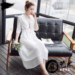 Váy xuông, thắt eo vải cát mềm