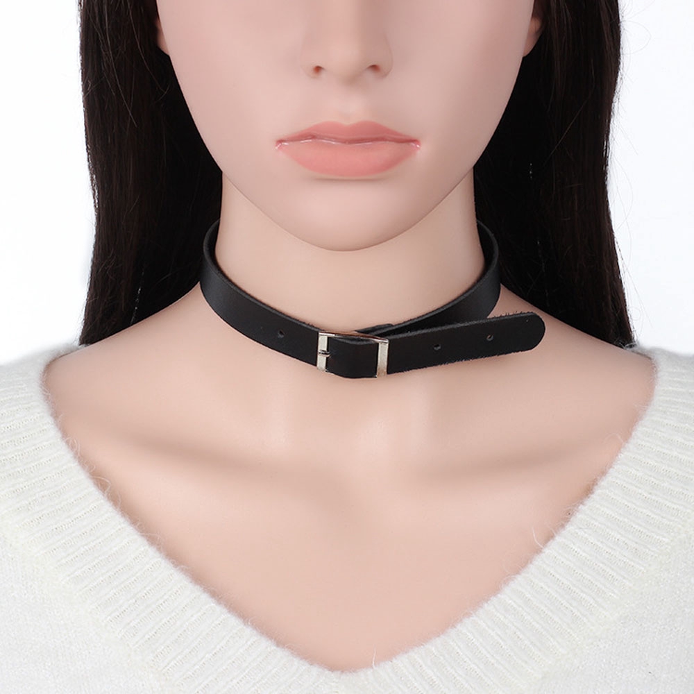 Vòng Cổ Choker Unisex Chất Liệu Da Pu Thời Trang