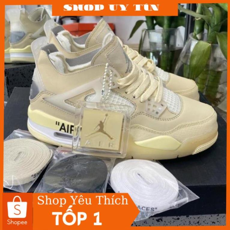 19Giày Sneaker Jordan 4 Off White Full Box Full Phụ Kiện Freeship